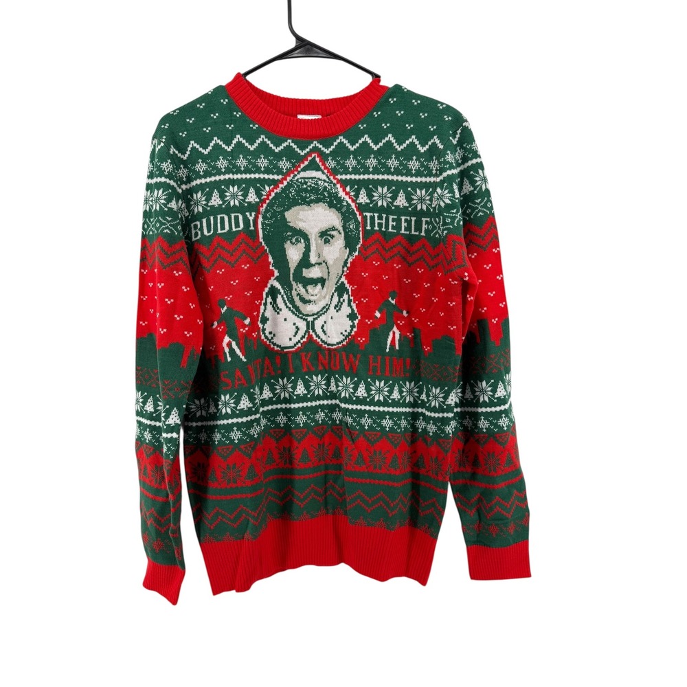 Buddy The Elf Ugly Christmas Sweater‎ Unisex Small "I KNOW HIM!" Holiday Party